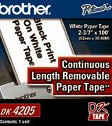 Cinta para etiquetas Brother DK4205 62mm termal label white 30.48mts para QL1050/QL550