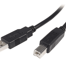 Cable USB de 2m para Impresora - USB A Macho a USB B Macho - Adaptador Negro