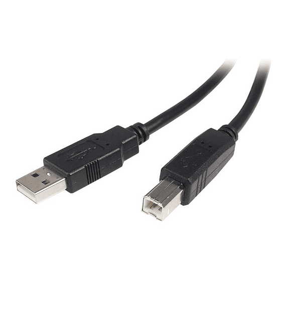 Cable USB de 3m para Impresora - 1x USB A Macho - 1x USB B Macho - Adaptador Negro