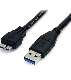 Cable 50cm USB 3.0 Super Speed SS Micro USB B Macho a USB A Macho Adaptador - Negro
