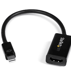 Conversor de Video Mini DisplayPort a HDMI con Audio # Adaptador Activo MDP 1.2 para MacBook Pro # 4K 30Hz - Negro