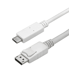 Cable Adaptador de 1m USB-C a DisplayPort 4K 60Hz - Blanco - Cable USB Tipo C a DP - Cable de Video USBC