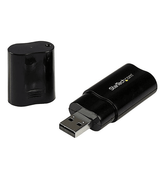 Tarjeta de Sonido Estereo USB Externa Adaptador Convertidor - Negro