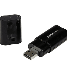 Tarjeta de Sonido Estereo USB Externa Adaptador Convertidor - Negro