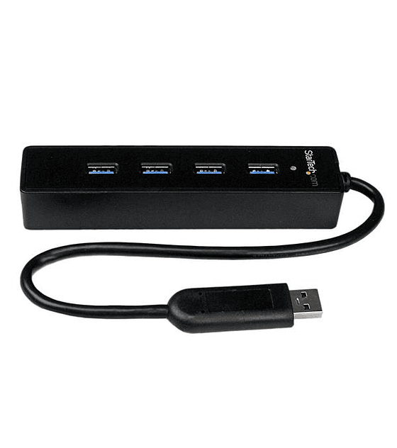 Adaptador Concentrador Hub USB 3.0 Super Speed 4 Puertos Salidas Portátil para notebook computador - Negro