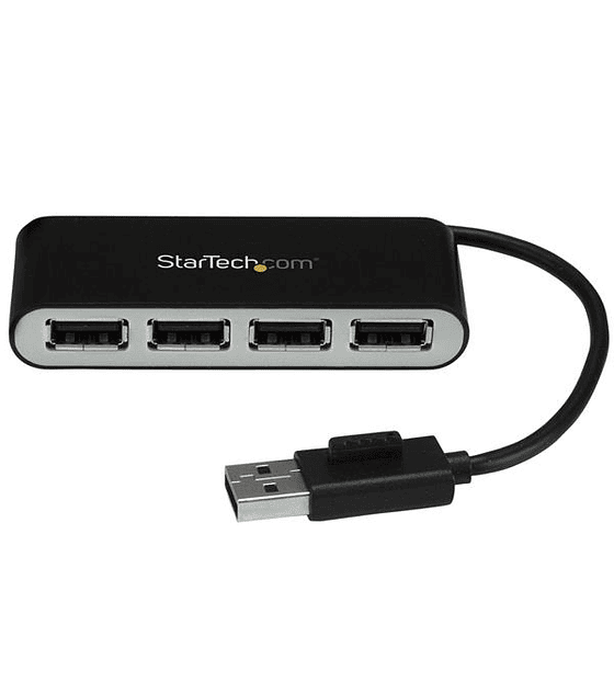 Concentrador USB 2.0 de 4 Puertos con Cable Integrado - Hub Portátil USB 2.0