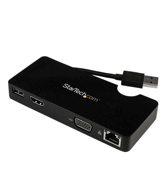 Replicador de Puertos USB 3.0 con HDMI o VGA Ethernet Gigabit y USB Pass-Through - Docking Station para Portátil