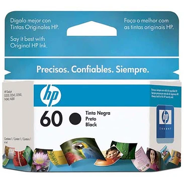Cartucho de Tinta HP 60 Negro Original CC640WL 1