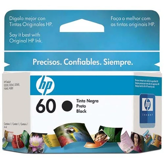 Cartucho de Tinta HP 60 Negro Original CC640WL 1