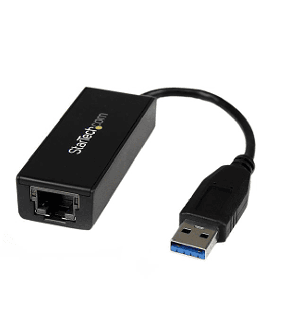 Adaptador Tarjeta de Red Externa NIC USB 3.0 a 1Gbps Gigabit Ethernet 1 Puerto - 1x RJ45 Hembra - 1x USBA - Negro