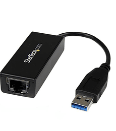 Adaptador Tarjeta de Red Externa NIC USB 3.0 a 1Gbps Gigabit Ethernet 1 Puerto - 1x RJ45 Hembra - 1x USBA - Negro