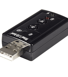 Tarjeta de Sonido 7.1 Virtual USB Externa Adaptador Convertidor