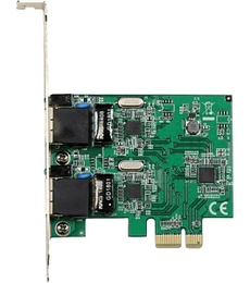 Adaptador Tarjeta de Red NIC PCI Express PCI-E de 2 Puertos Ethernet Gigabit - 2x RJ45 Hembra