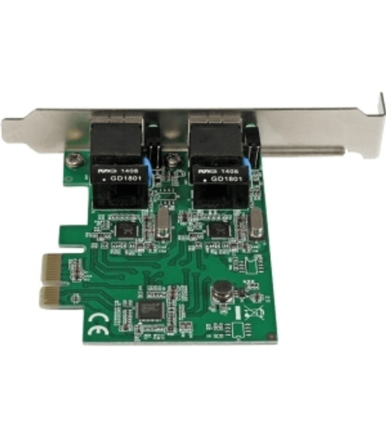 Adaptador Tarjeta de Red NIC PCI Express PCI-E de 2 Puertos Ethernet Gigabit - 2x RJ45 Hembra