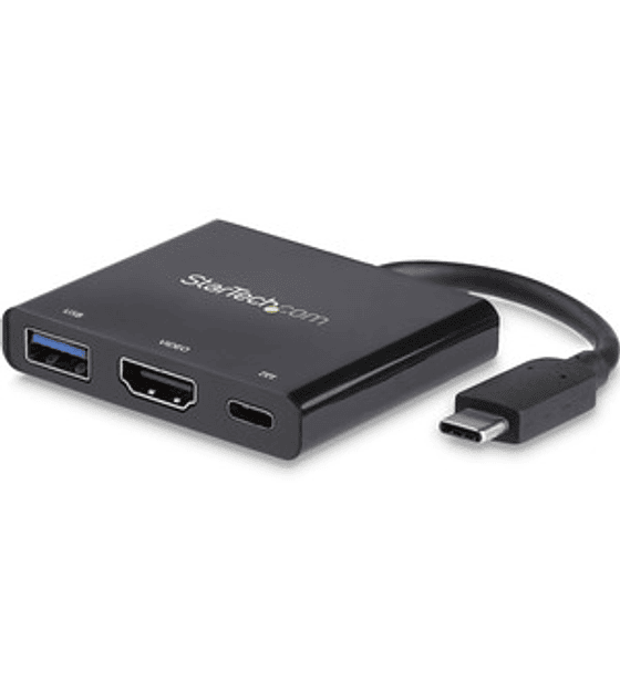 Adaptador Multifunción USB-C a HDMI 4K con Entrega de Potencia y Puerto USB-A - Replicador de Puertos USB-C para Portatil