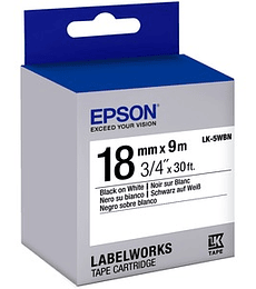 Cartucho de etiquetas Epson LK-5WBN negro blanco 18MM