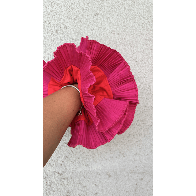 Rumba María clásica doble roja/fucsia 