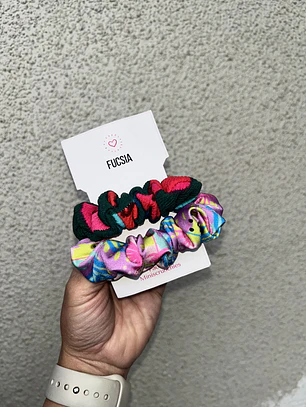 Pack 2 mini scrunchies 