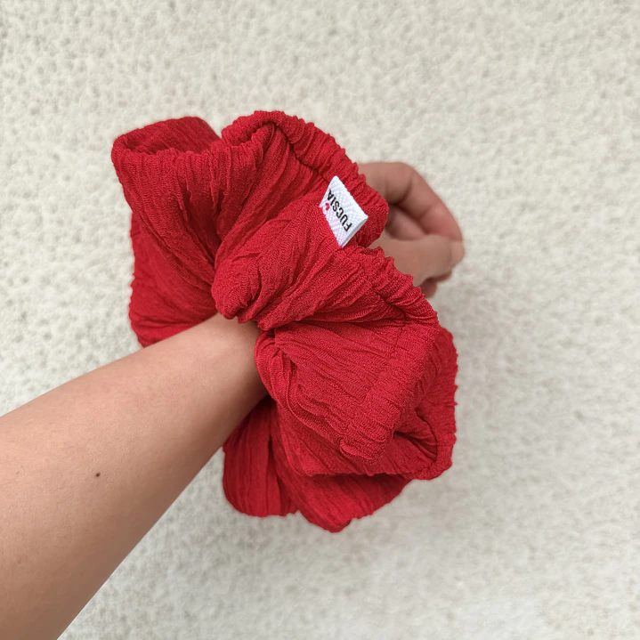 Scrunchie xl rojo textura  1