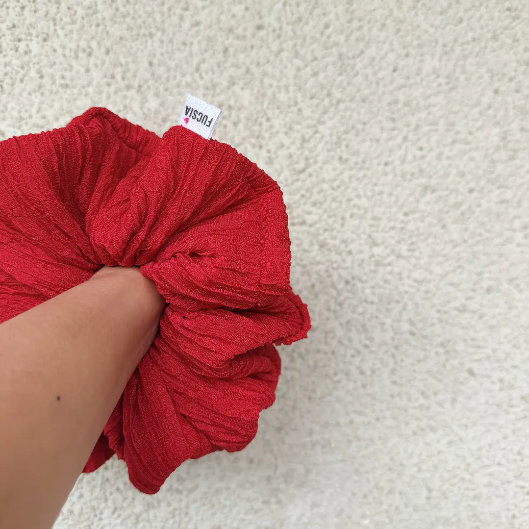 Scrunchie xl rojo textura  3