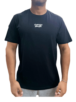 Polera Negra Regular Fit 190g – Fuerza Bruta Essentials