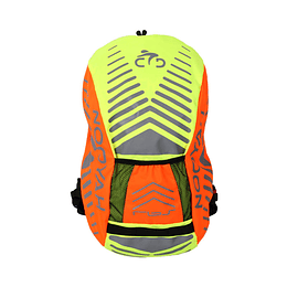 CUBRE MOCHILA ULTRA REFLECTANTE / IMPERMEABLE ( X 1 ) NARANJA/AMARILLO/NEGRO NOOYAH