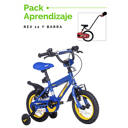 PACK BICICLETA BEST REX ARO 12 + BARRA APRENDIZAJE