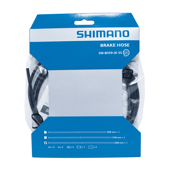 CABLE FRENO HIDRAULICO SHIMANO TRAS. SM-BH59-JK-SS, MTB, 2000MM NEGRO NOT ASSEMBLED,W/CONNECTING UNI