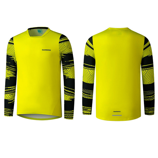 Jersey Shimano Myoko Manga Larga Hombre Amarillo Fluor