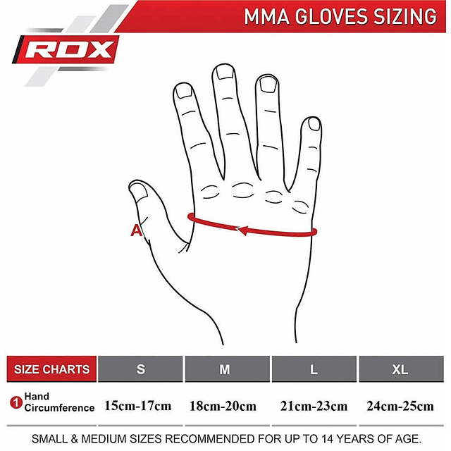 Luvas MMA Vermelhas RDX F12