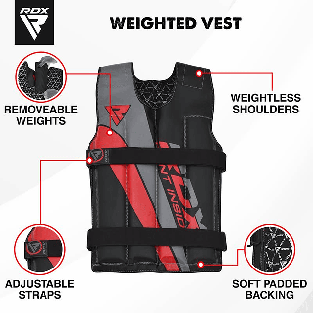 RDX R1 WEIGHTED VEST ADJUSTABLE FROM 10 TO 18 KG