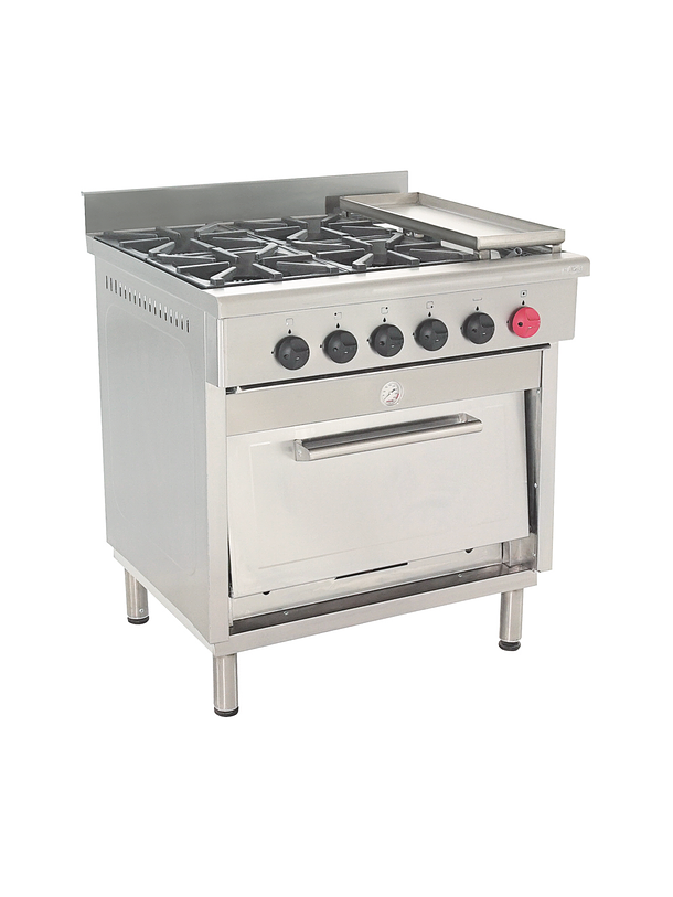 Cocina 4 platos con Plancha Churrasquera y Horno Maigas 1