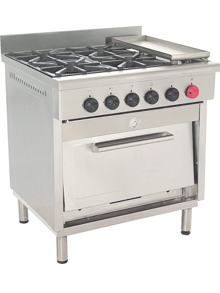 Cocina 4 platos con Plancha Churrasquera y Horno Maigas 1