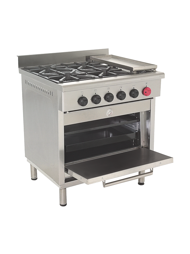 Cocina 4 platos con Plancha Churrasquera y Horno Maigas 2