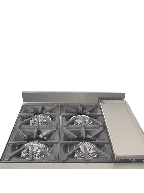 Cocina 4 platos con Plancha Churrasquera y Horno Maigas 3