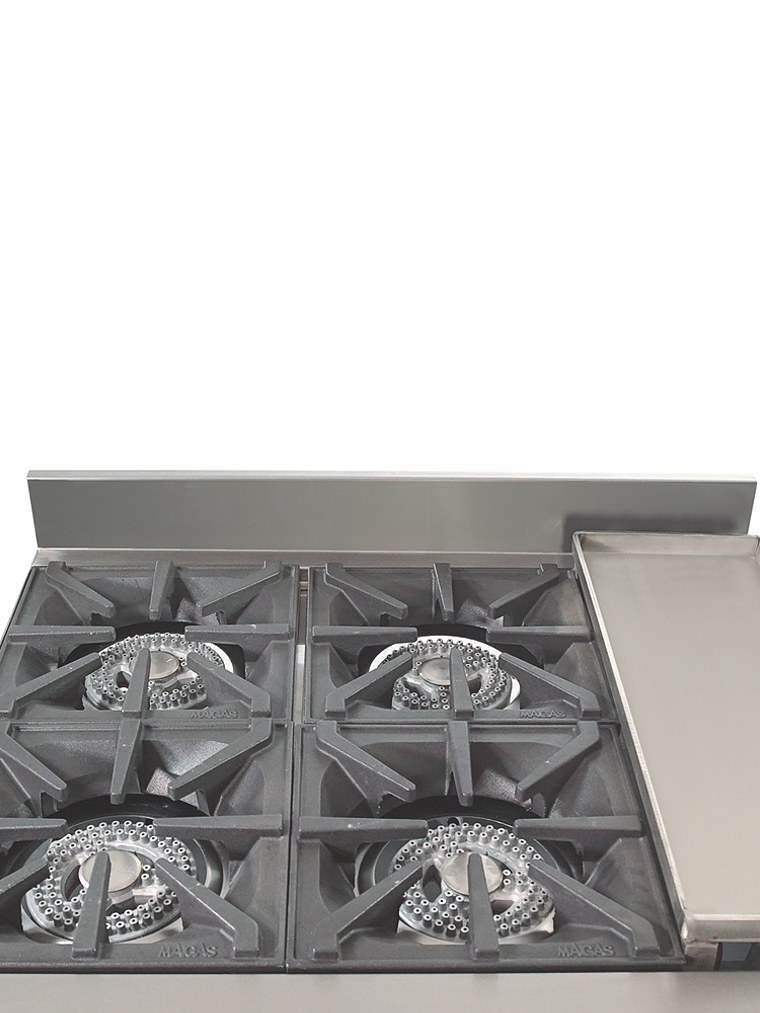 Cocina 4 platos con Plancha Churrasquera y Horno Maigas 3