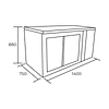 Mesón bajo refrigerado 2 puertas de vidrio abatibles 365 Lts