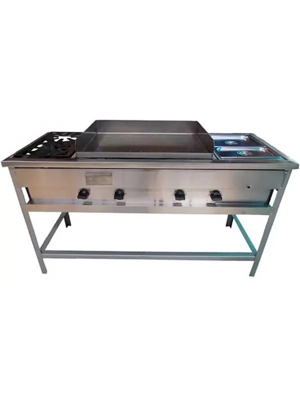 Lonchera 1.50 Plancha + Baño Maria + Quemadores Cousiño 1