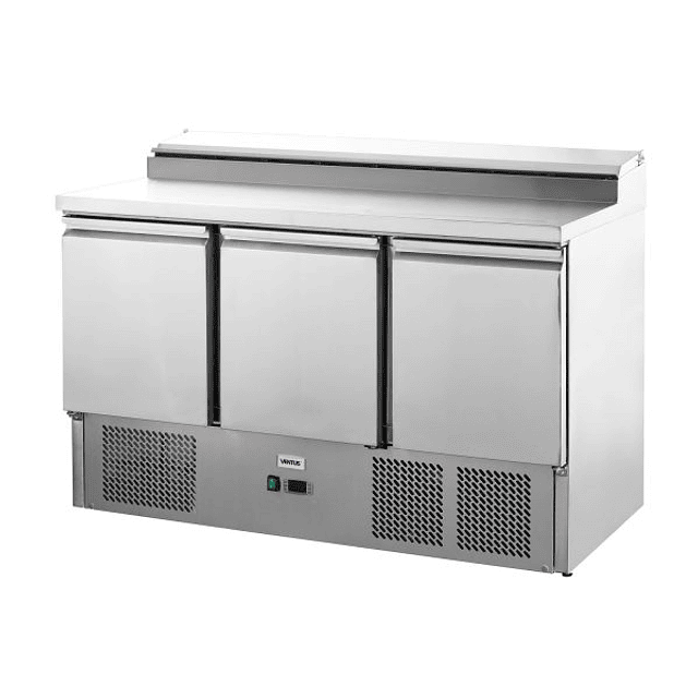 Mesón Saladette 3 ptas, Puerta acero inox, Ventus