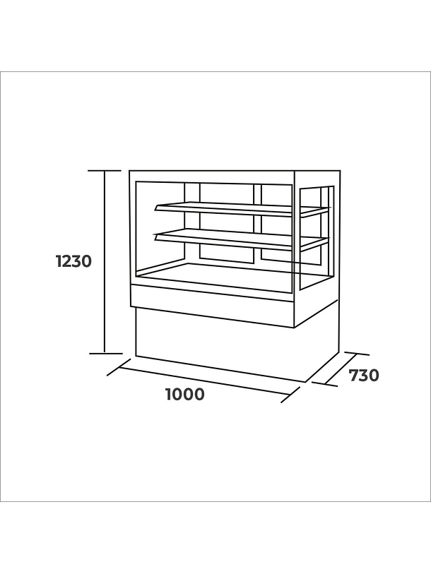 Vitrina Pastelera Cuadrada 1M MAIGAS 2