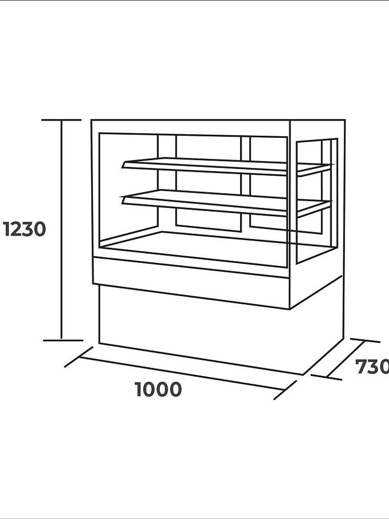 Vitrina Pastelera Cuadrada 1M MAIGAS 2