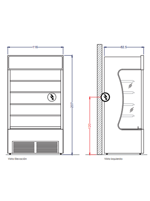 Vitrina mural de frío 1.3 VENTUS 2