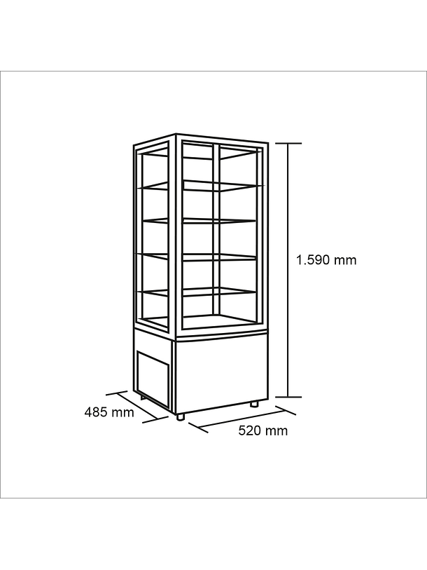 Vitrina Pastelera Vertical 218L MAIGAS 4