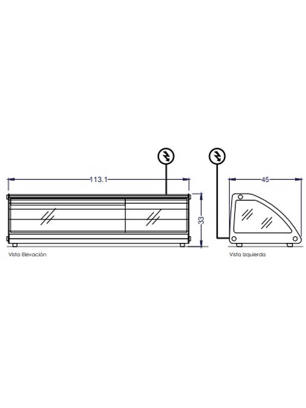Vitrina Sushi 4 Depósitos Ventus 4