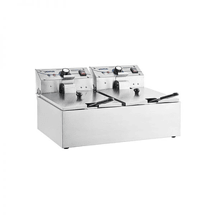 Freidora Eléctrica de Sobremesa 2 Depósitos 6 Lts 