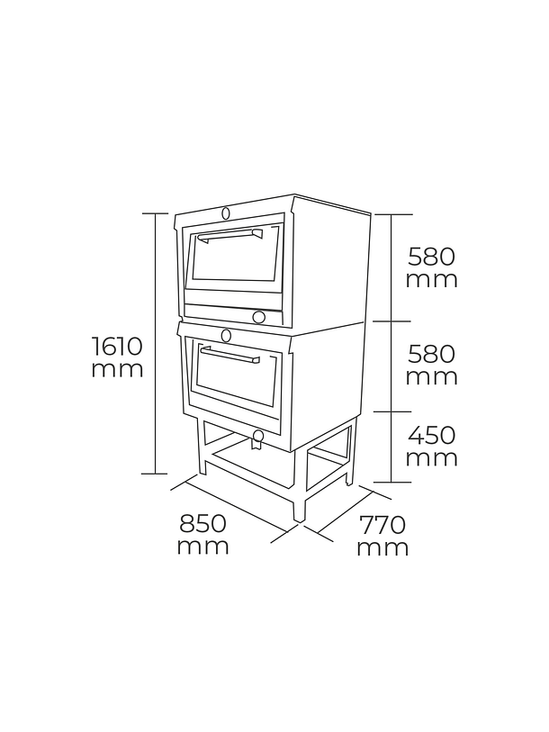 Horno 2 Cámaras ECO de 58×65cm MAIGAS 2