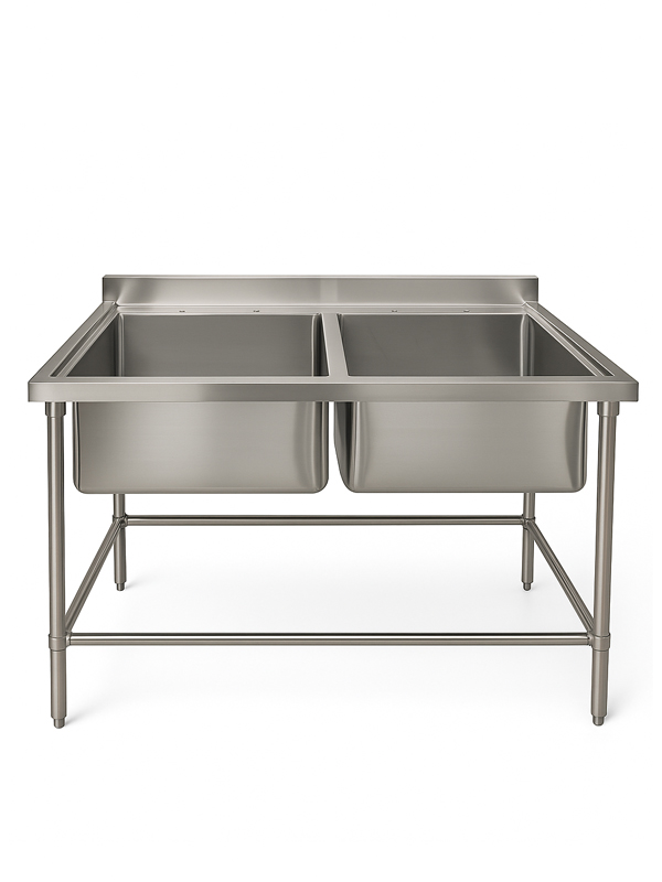 Lavafondo Doble Taza 120x70x80 Acero Inoxidable ITA