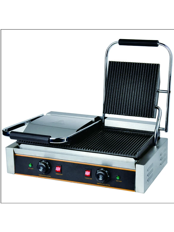 PLANCHA PANINI GRILL DOBLE ACANALADA ECOBECK 1