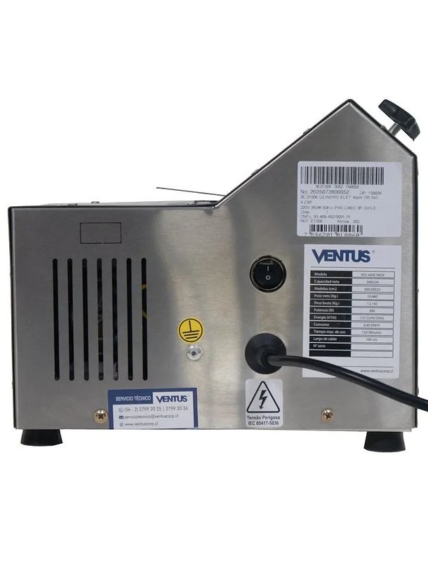 Sobadora de masa 40CM elec VSS-400E INOX Ventus 4