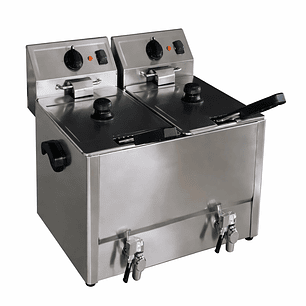 FREIDORA DE PAPAS ELÉCTRICA ECOBECK KFE 8+8 HQ LINEA TOP, CON DESPICHE